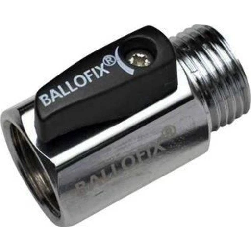 Ballofix kuglehane 1/2" muffe/nippel med sort greb