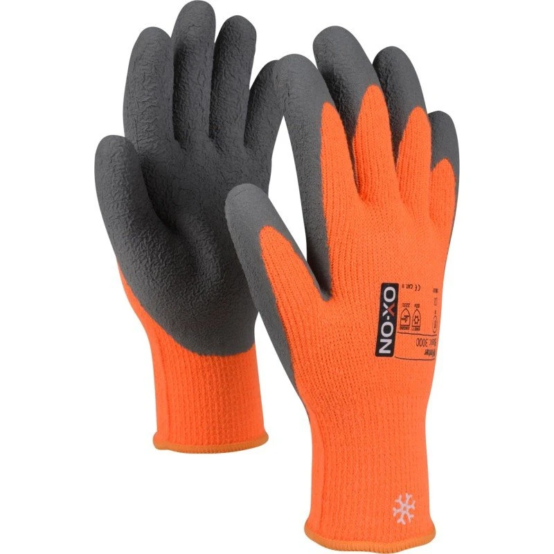 Ox-On 3000 Winter Basic vinterhandske, orange/grå, str. 10
