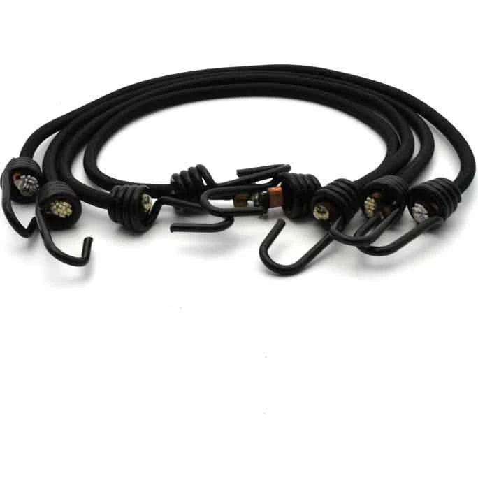 Mustekala Gummikabel m. krog 80 cm - 4 stk. - Sort