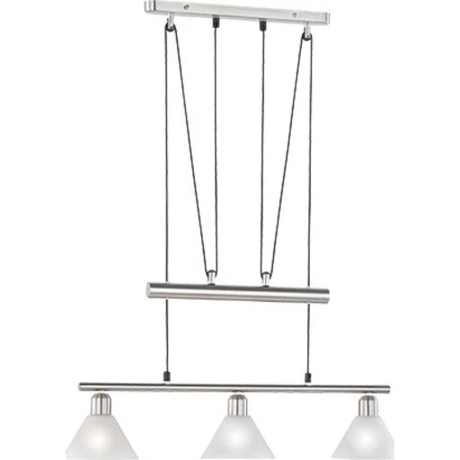 Trio Lighting Stamina langbordspendel, 66 cm, børstet stål