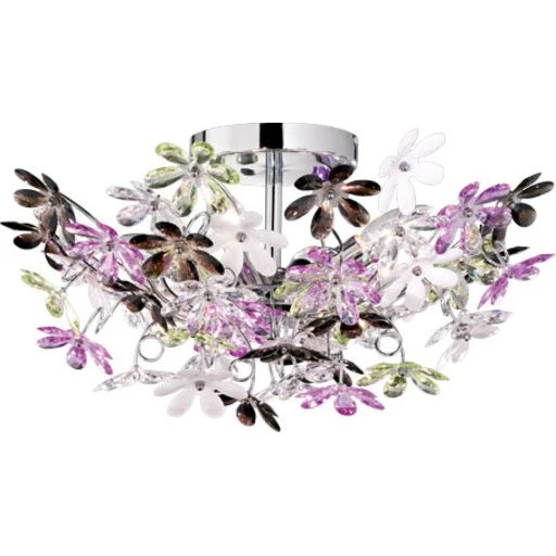 Trio Lighting Flower loftlampe i krom
