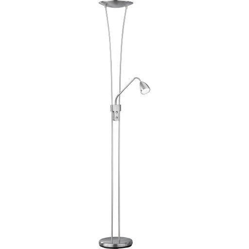 Trio Lighting Arizona gulvlampe, børstet stål