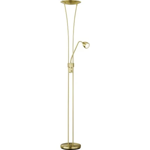 Trio Lighting Arizona gulvlampe, mat messing