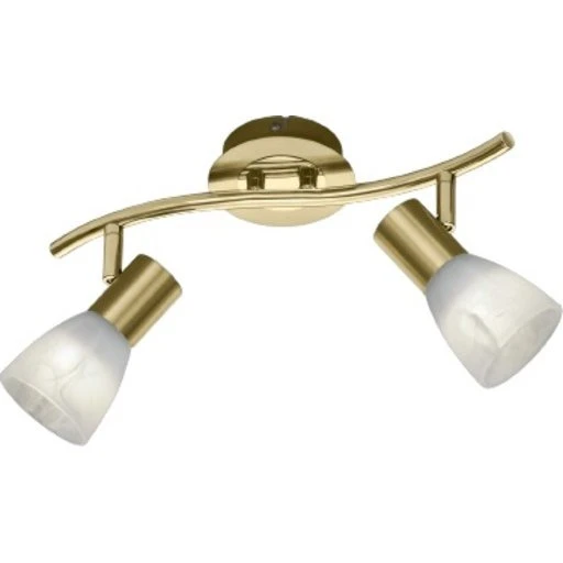 Trio Lighting Levisto Spotlampe, 2 spots, mat messing