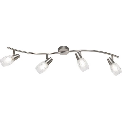 Trio Lighting Colmar spotlampe, 4 spots i børstet stål