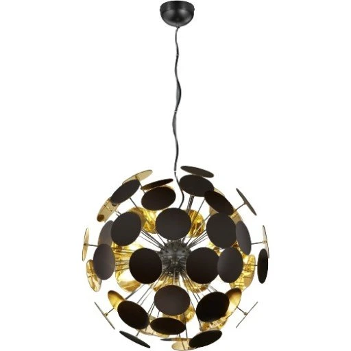 Trio Lighting Discalgo Pendel, Sort/Guld, 54 cm