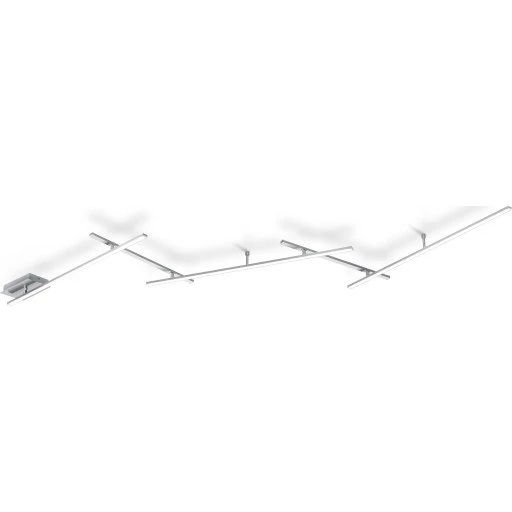 Trio Lighting Indira loftlampe, 245 cm, børstet stål