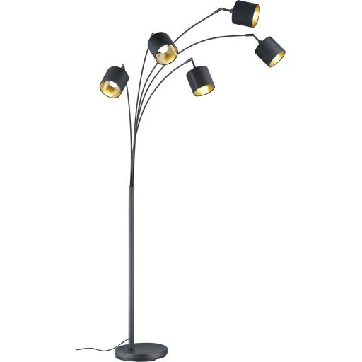 Trio Lighting Tommy gulvlampe - Sort/Guld