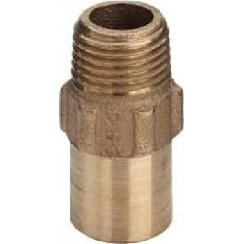 Messing loddeovergangsnippel, 3/4" x 22 mm