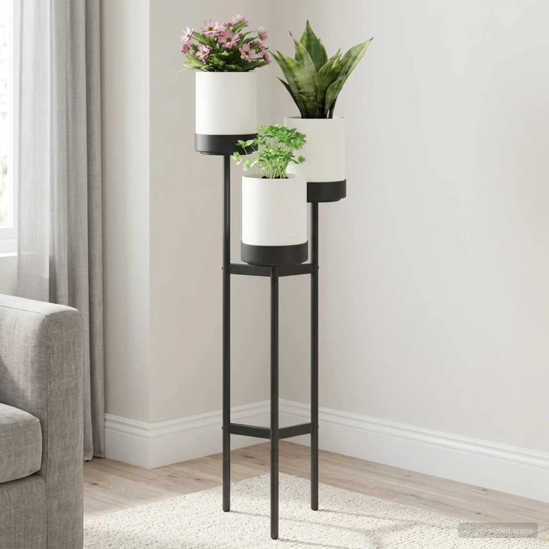 vidaXL Blomsterrativ Hvid 42 x 39,5 x 125 cm PP og stål