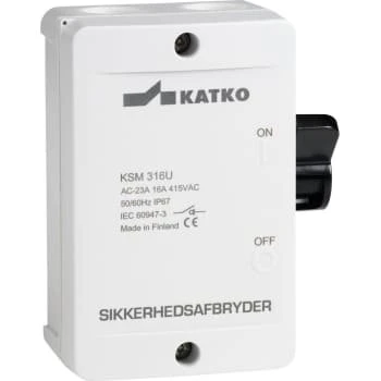 Katko KSM425U Sikkerhedsafbryder 25A 4P Grå/Sort