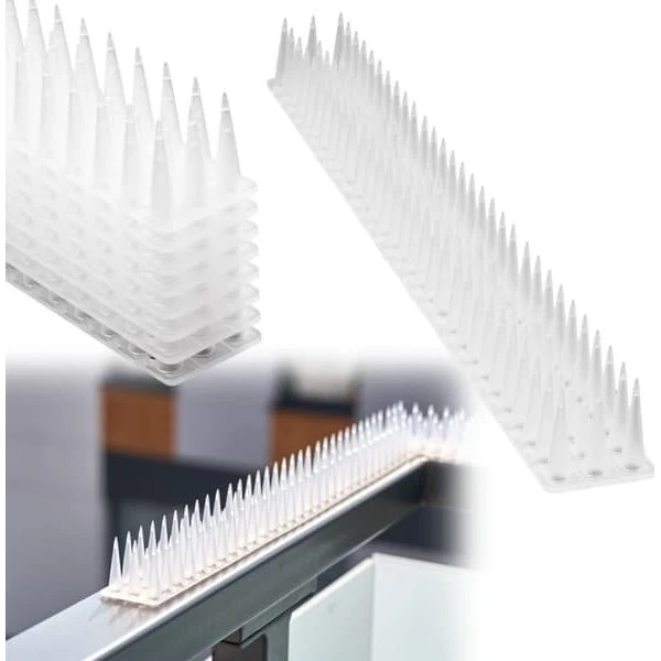 Fuglepigge Hvid Plast - 8-pack (342 cm) til altan og vindueskarm