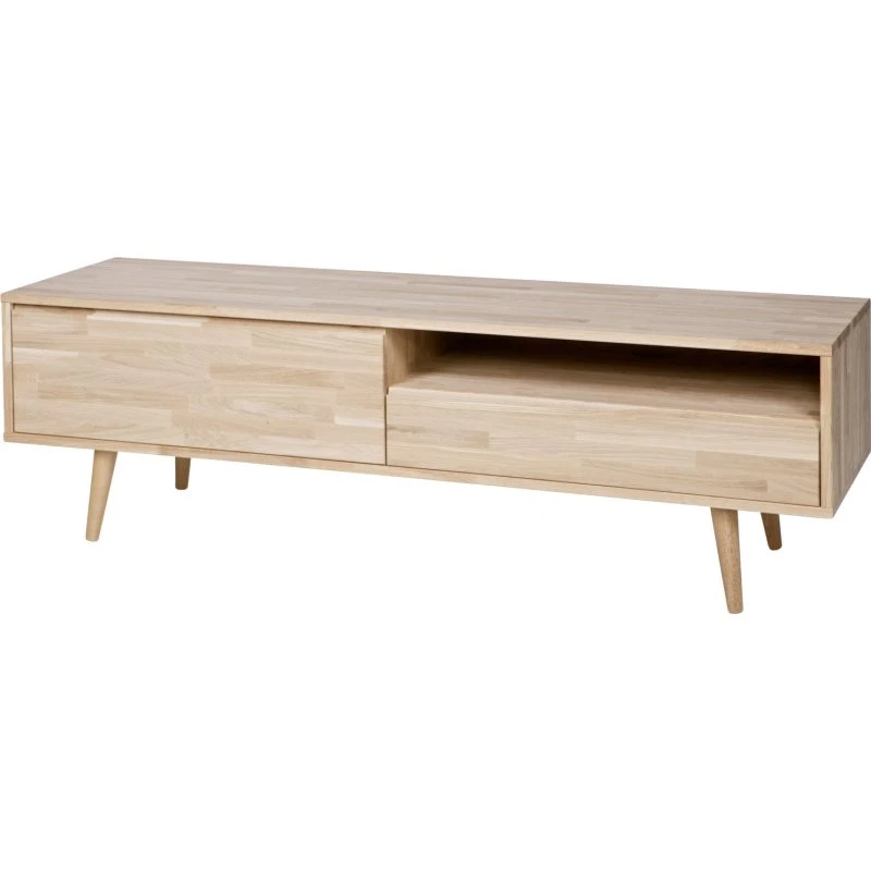 WOOOD Tygo TV-bord i ubehandlet eg, retro design 150x47x44 cm