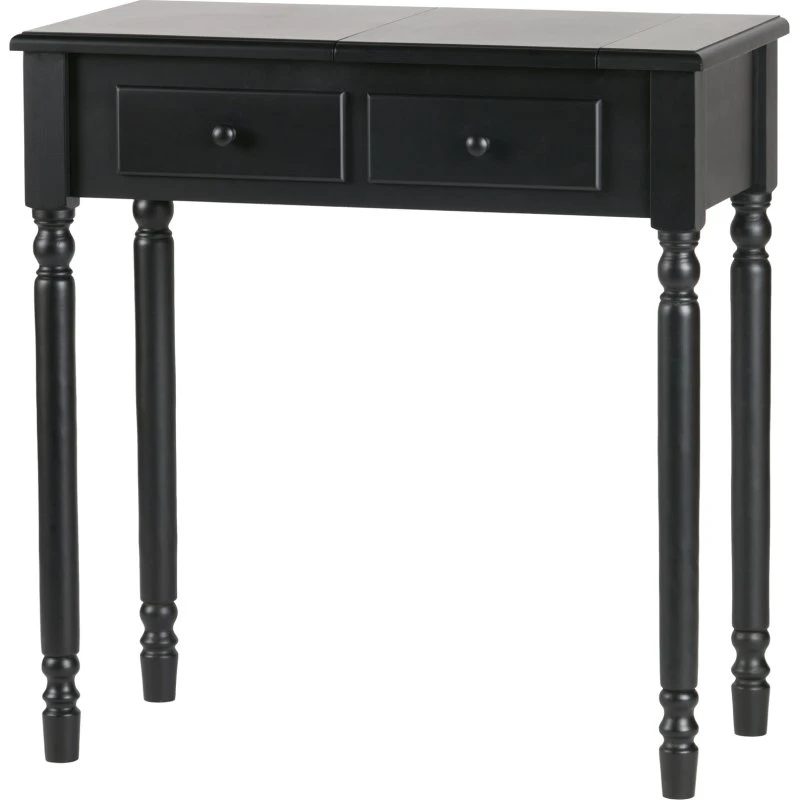 WOOOD Romy Multifunktionelt Sidebord og Make-up Bord, Sort, 78x38x75 cm