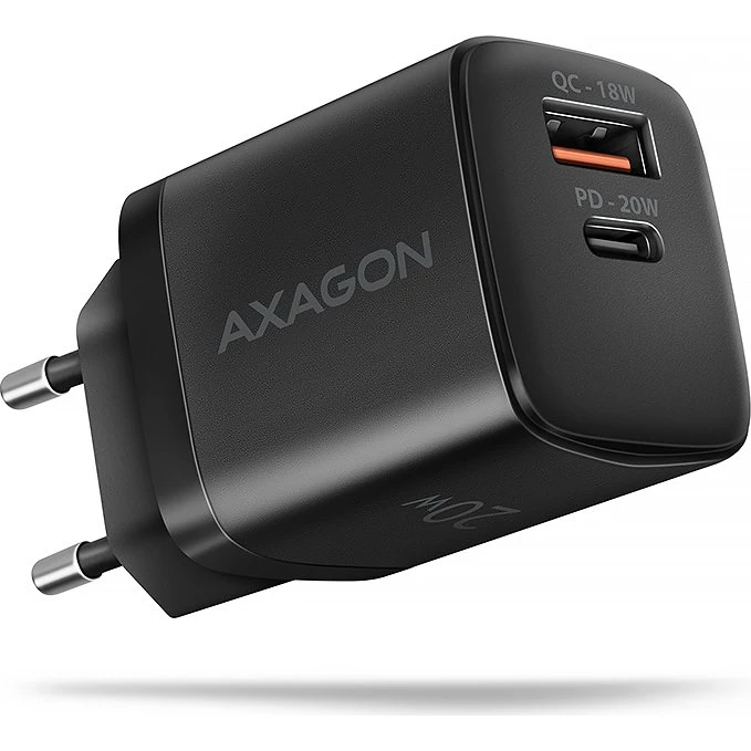AXAGON Vægoplader 20W PD 3.0 & QC 4+ - USB-C + USB-A
