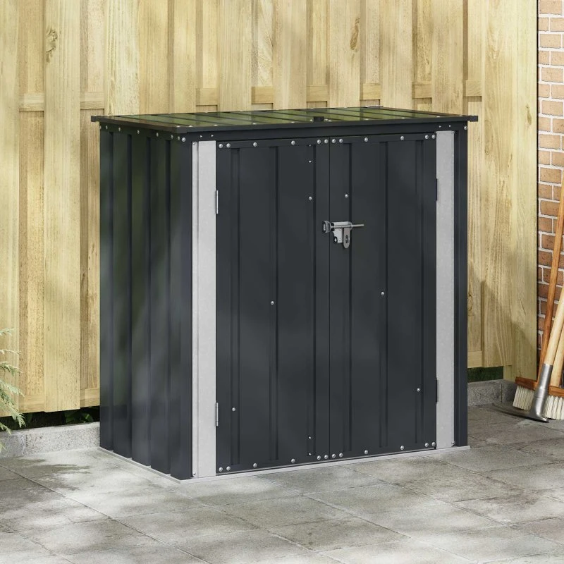 vidaXL Have Opbevaringskasse Sort Stål 101,5 x 57 x 100,5 cm