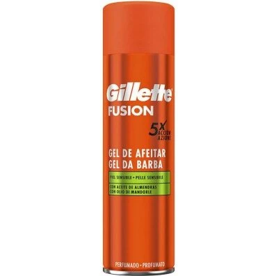 Gillette Fusion Sensitive barbergel til følsom hud 200 ml