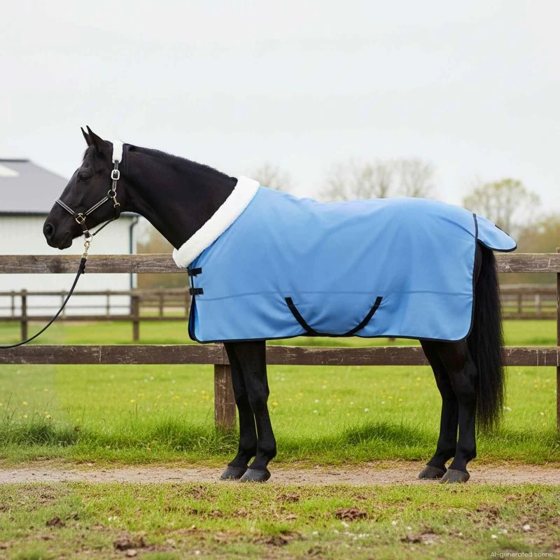 vidaXL Hestetæppe i Polar Fleece, Fuldt Aqua, 155 cm