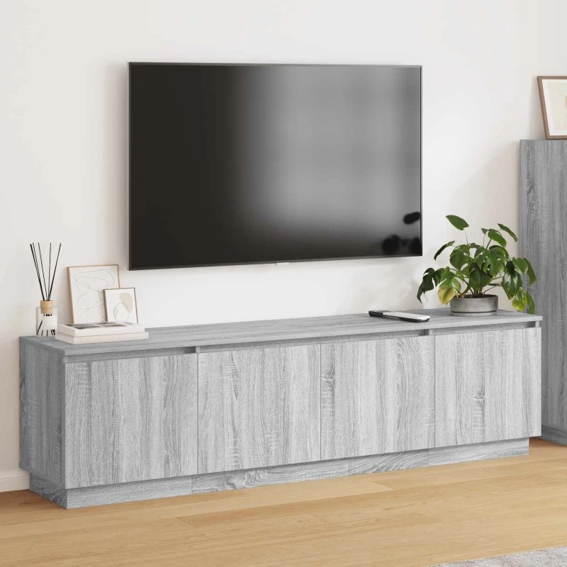 vidaXL TV-skab 180x38x49 cm Grå Sonoma med LED-lys