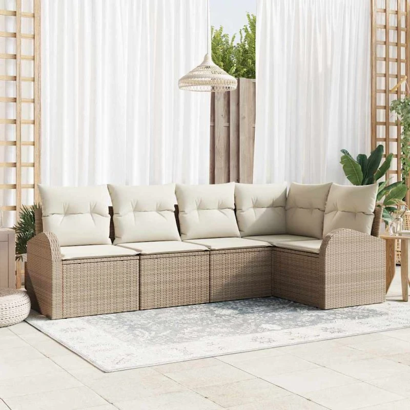 vidaXL Sofa Sæt 5 stk. Beige Polyester