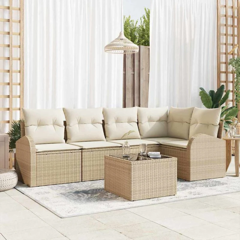 vidaXL Sofa Sæt med pude, Beige Polyester