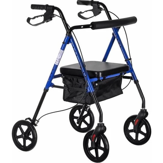 ActionMed Rehabiliteringsgåstol i aluminium - Granat/Sort