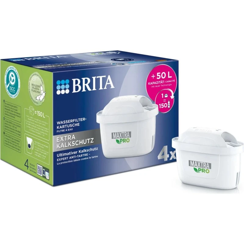 Brita Maxtra Pro Vandfilterpatron med Ekstra Kalkbeskyttelse, 4 stk.