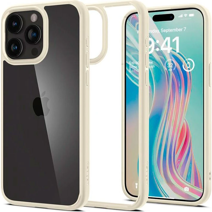 Spigen Crystal Hybrid Mute Beige til iPhone 15 Pro Max