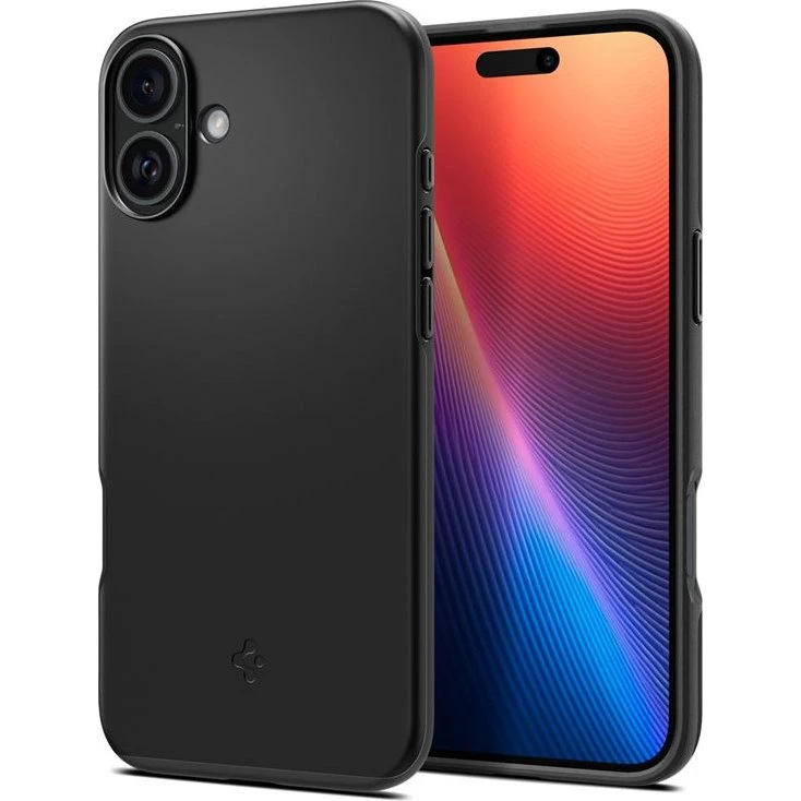 Spigen Thin Fit Cover til iPhone 16 Plus (MagSafe, Sort)