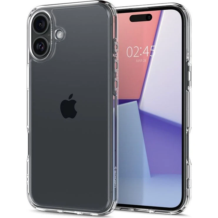 Spigen Crystal Hybrid Case til iPhone 16 - Crystal Clear