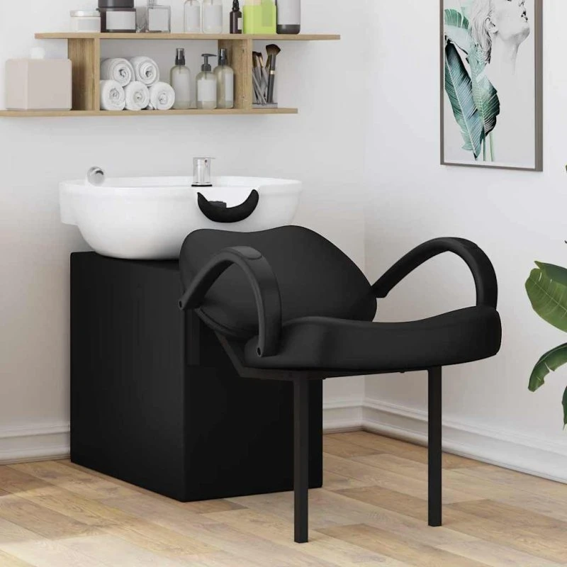 vidaXL Shampoo Stol Sort/Hvid 136 x 60 x 92 cm
