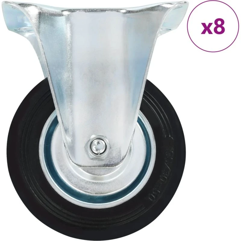vidaXL faste hjul 8 stk. 100 mm - gummihjul til møbler