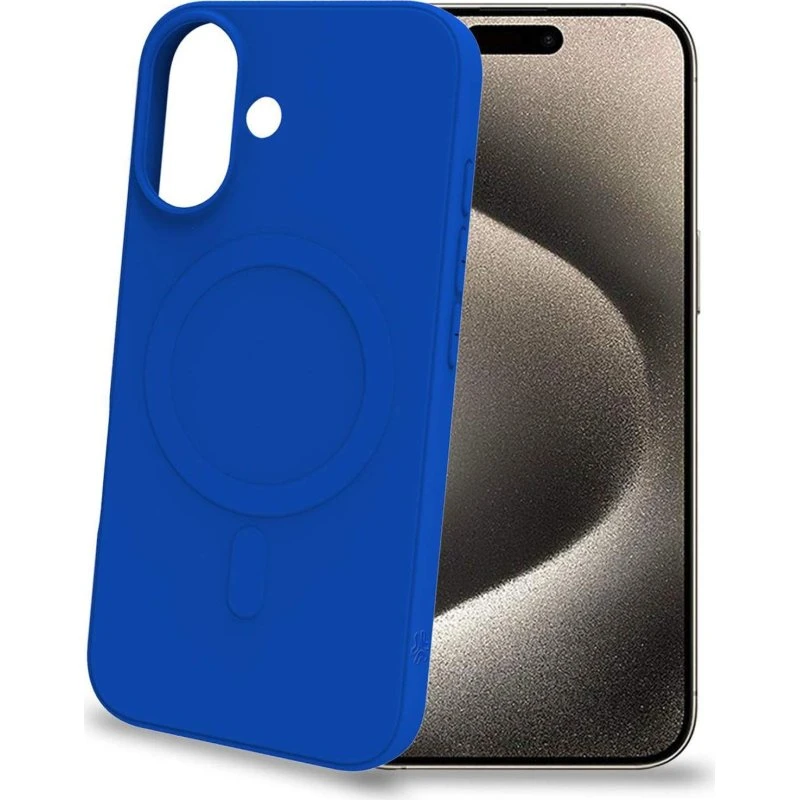 Cromomag MagSafe-kompatibelt Blødt Gummi Cover til iPhone 16 - Blå