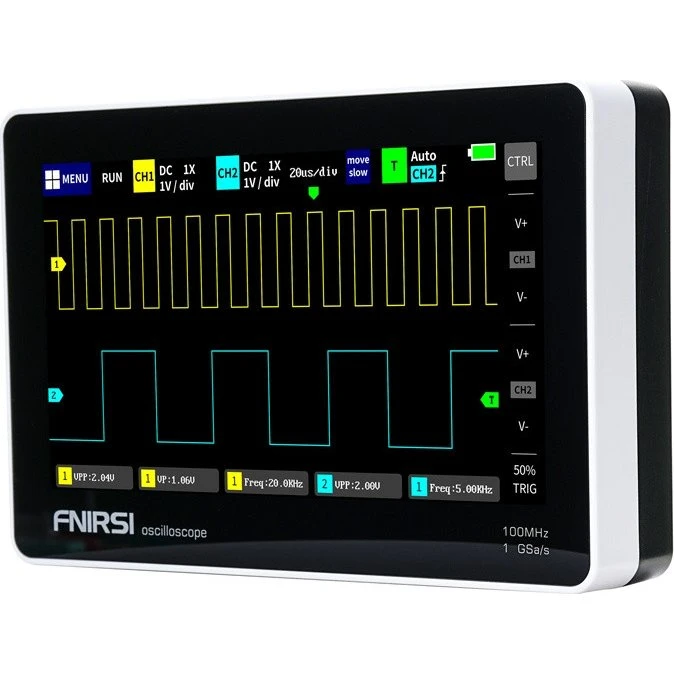 FNIRSI 1013D Bærbart 7" Touchscreen Oscilloskop, 100 MHz