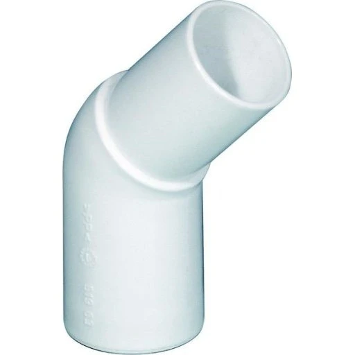 Purus afløbsbøjning 45°, Ø32 mm, hvid PP-plast