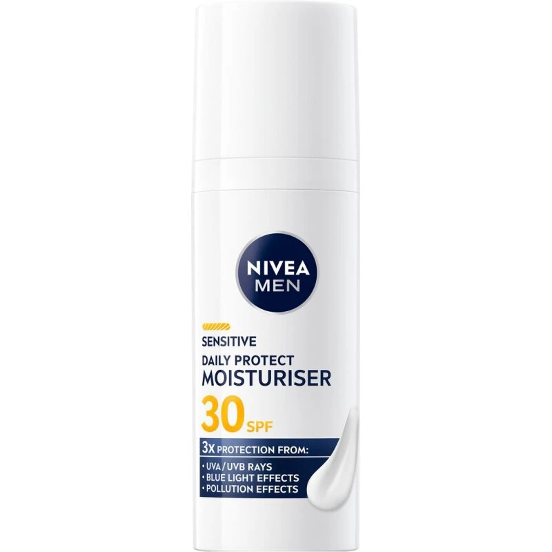 NIVEA Men Sensitive Daily Protect Moisturiser SPF30, 50 ml