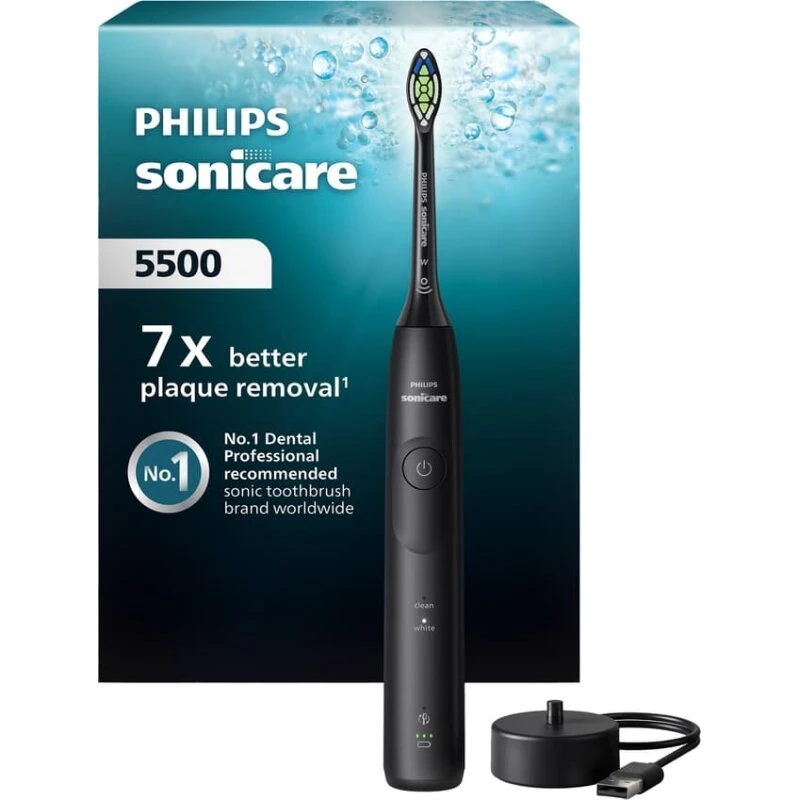 Philips Sonicare Series 5500 HX7111/01 elektrisk tandbørste (sort)