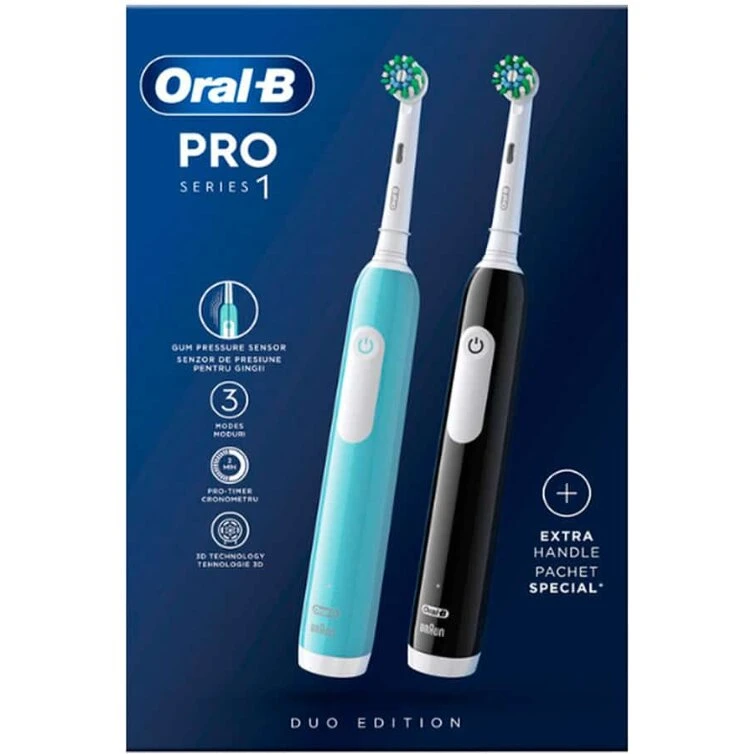 Oral-B Pro Series 1 Duo Pack elektrisk tandbørste – sort/blå