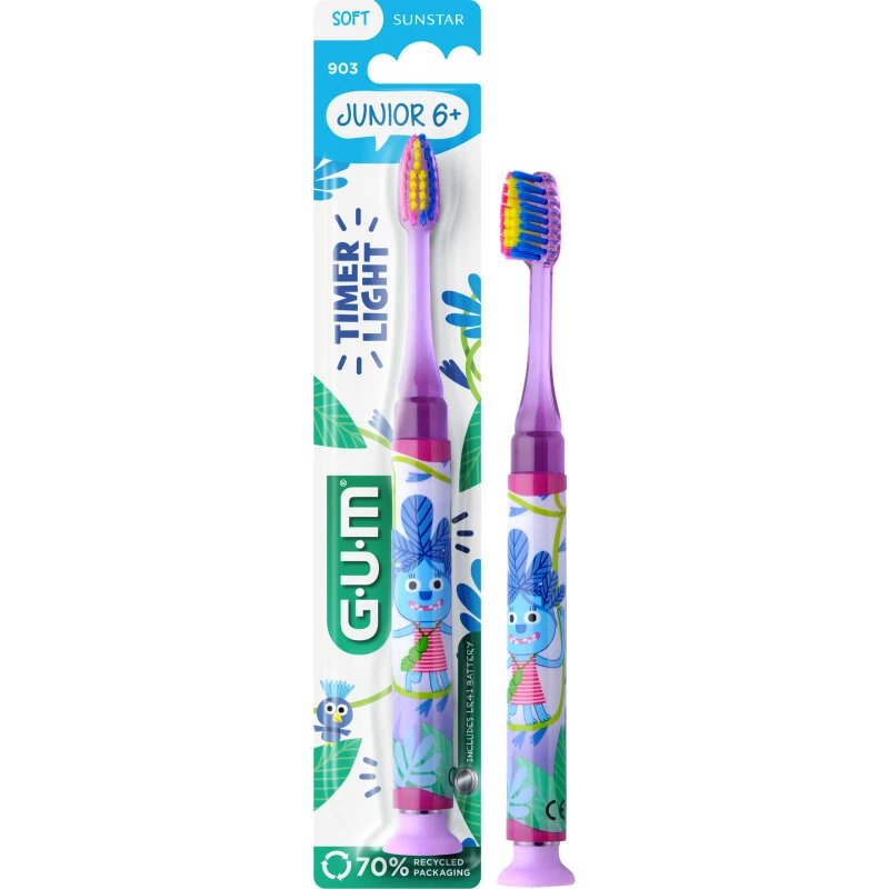 GUM Light-Up Junior tandbørste (Monster, sugekop)