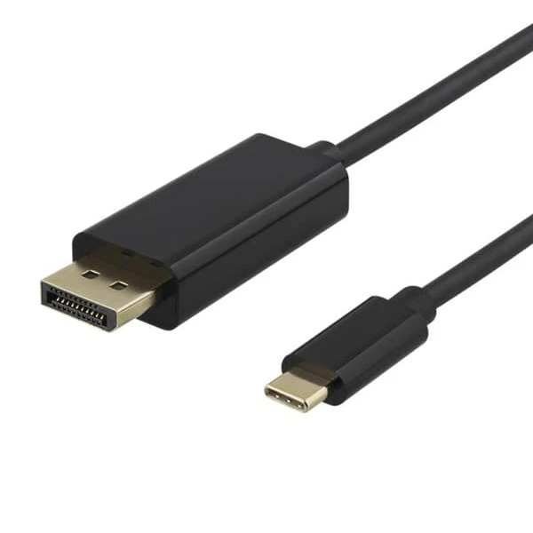 DELTACO USB-C til DisplayPort-kabel, 1m, 4K@60Hz, sort