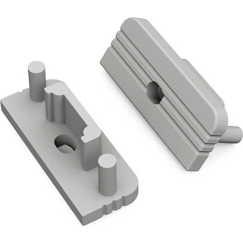 DIOFLEX Endestykke SURFACE10 GEN2 - Grå med kabeludgang (2 stk.)