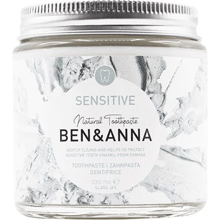 Ben & Anna Sensitive Tandpasta 100 ml (fluorfri, glas)