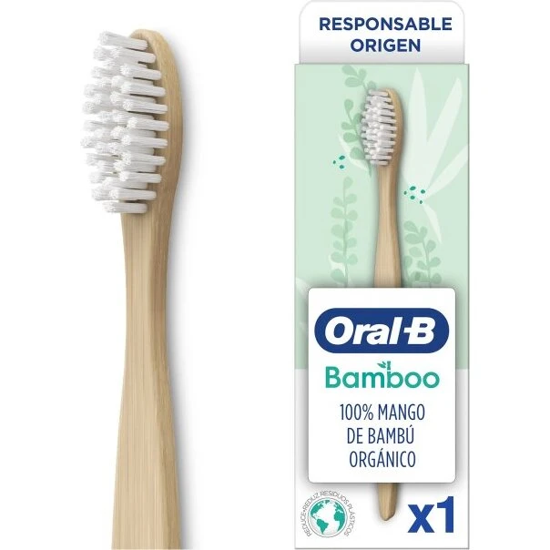 Oral-B Bamboo 3-pak bambustandbørster med aktivt kul