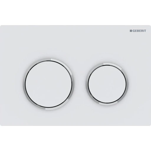 Geberit Omega 20 Round betjeningsplade, mat hvid/krom