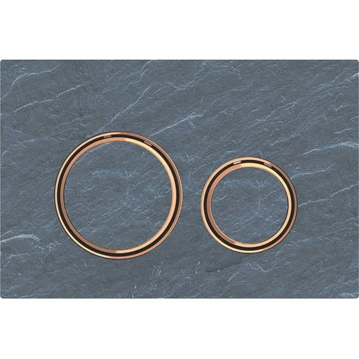 Geberit Sigma 50 Round betjeningsplade, skifer/rødguld