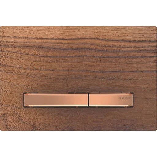 Geberit Sigma 50 Square betjeningsplade, nøddetræ/rødguld