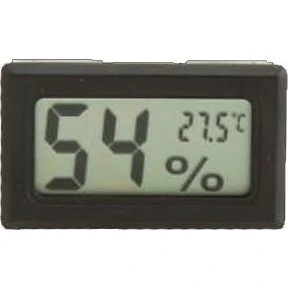 Digitalt termometer og hygrometer i miniformat, Sort