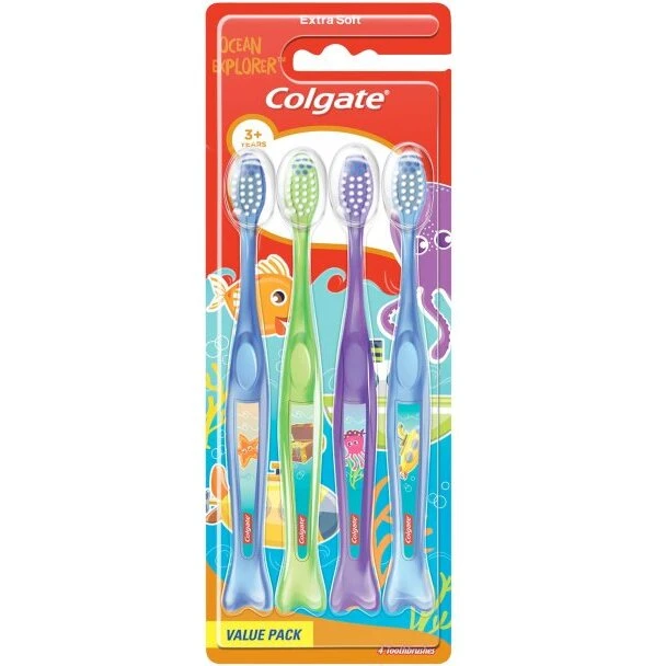 Colgate Kids Ocean Explorer børnetandbørste 3+ 4 stk