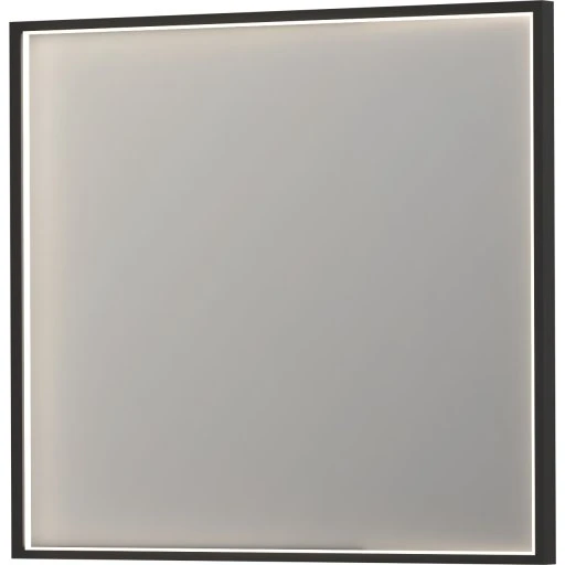 Sanibell Ink SP19 spejl med lys, dugfrit, sort, 90x80 cm