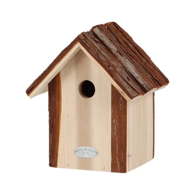 Esschert design Fuglehus til Blåmejse med Barktag